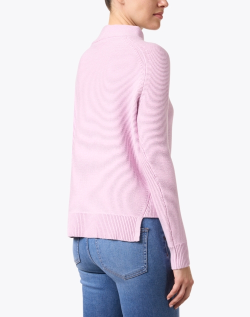 Back image - Kinross - Pink Garter Stitch Cotton Sweater