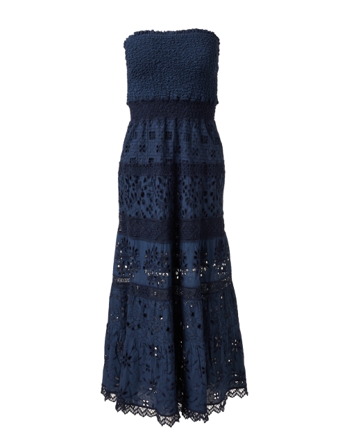 Product image - Temptation Positano - Navy Embroidered Cotton Eyelet Dress