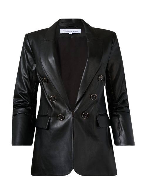Product image - Veronica Beard - Beacon Black Faux Leather Dickey Jacket