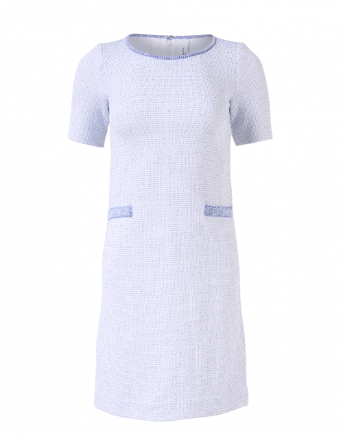 Product image - Amina Rubinacci - Giocondo Blue Knit Stretch Cotton Shift Dress