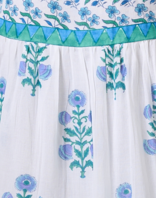 Fabric image - Oliphant - White and Blue Print Cotton Voile Dress