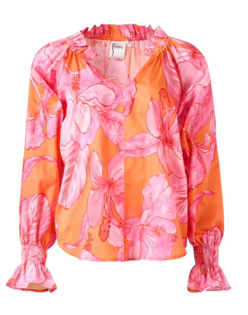 Product image - Finley - Candace Orange and Pink Floral Cotton Top