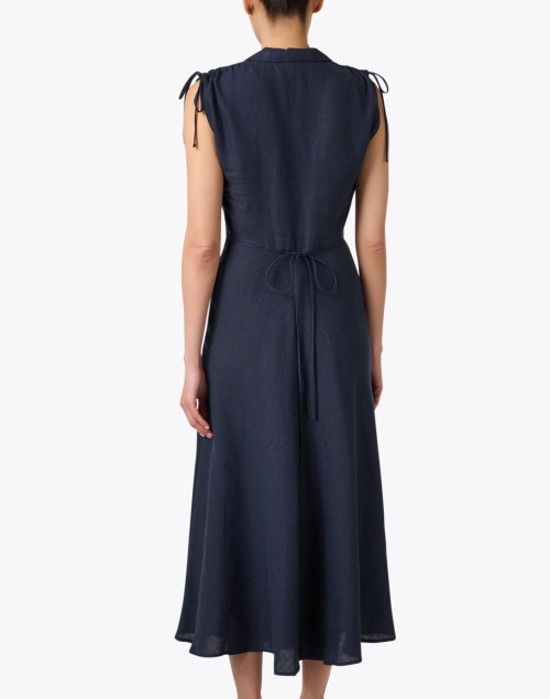 Back image - Ines de la Fressange - Violine Navy Linen Dress