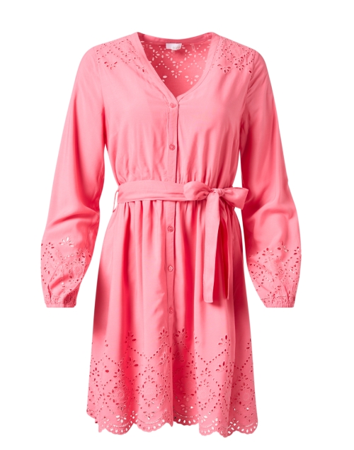 Product image - Ecru - Moss Pink Embroidered Shirt Dress 