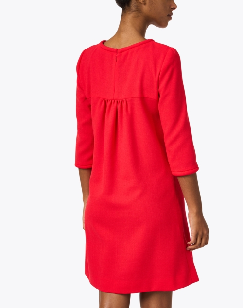 Back image - Jane - Lola Red Wool Crepe Shift Dress
