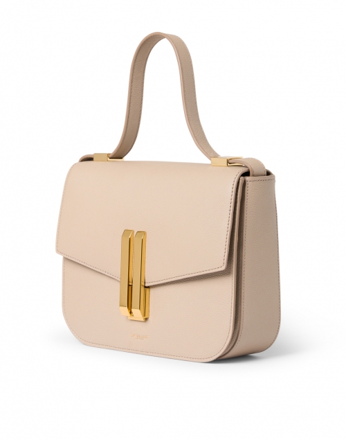 Front image - DeMellier - Vancouver Taupe Leather Crossbody Bag