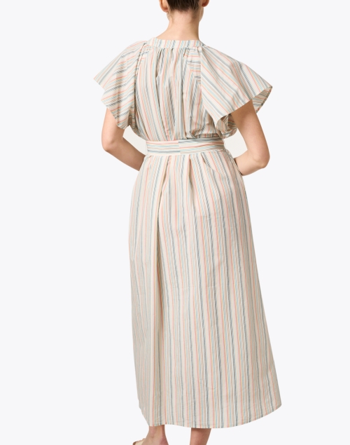 Back image - Momoni - Geneva Multi Striped Cotton Blend Dress