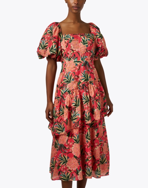 Front image - Farm Rio - Red Pineapple Print Dress 
