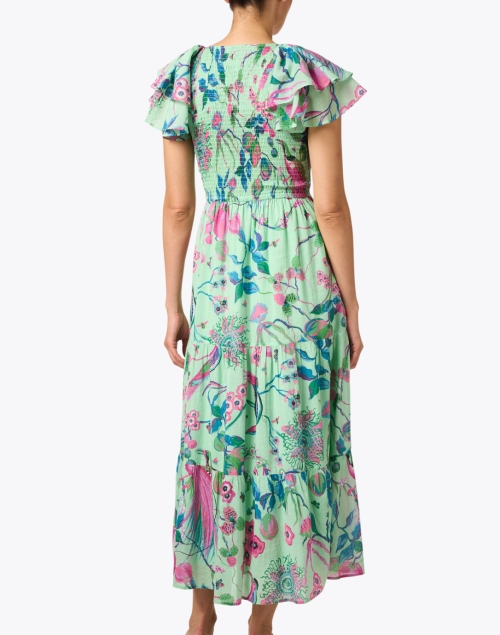 Back image - Banjanan - Ira Green Print Cotton Dress
