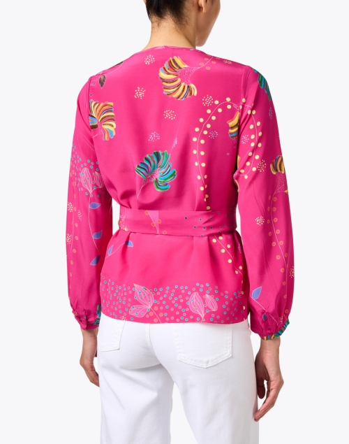 Back image - Soler - Pauline Pink Printed Silk Top