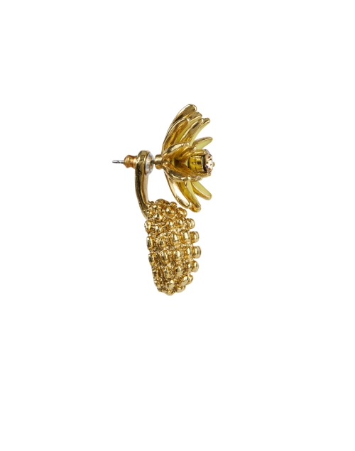 Back image - Oscar de la Renta - Flower Post Drop Earrings 