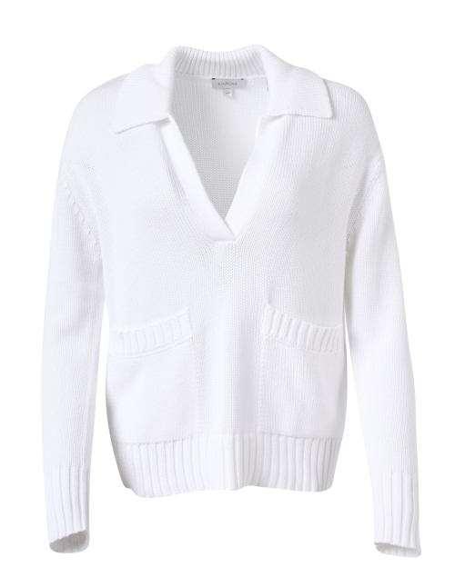 Product image - Kinross - White Cotton Polo Sweater