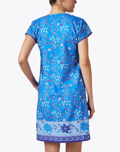 Back image - Bella Tu - Audrey Blue Floral Print Cotton Dress