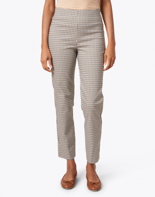 Front image - Equestrian - Milo Camel and Plaid Stretch Pant