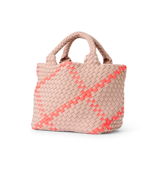 Front image - Naghedi - St. Barths Mini Pink Plaid Woven Handbag