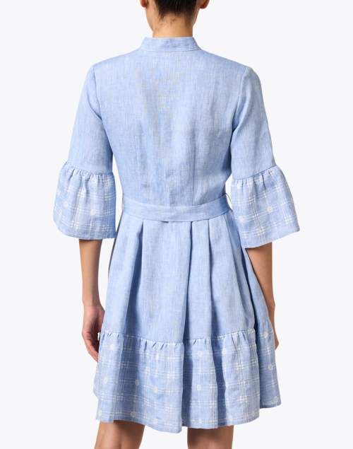 Back image - 120% Lino - Blue Linen Chambray Shirt Dress