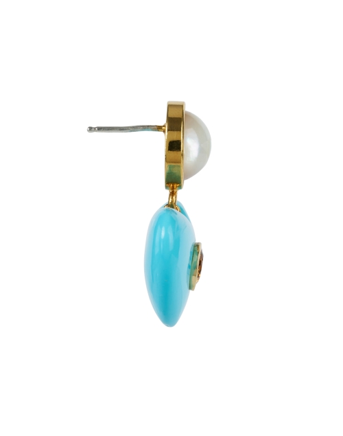 Back image - Lizzie Fortunato - Enamored Heart Turquoise Drop Earrings