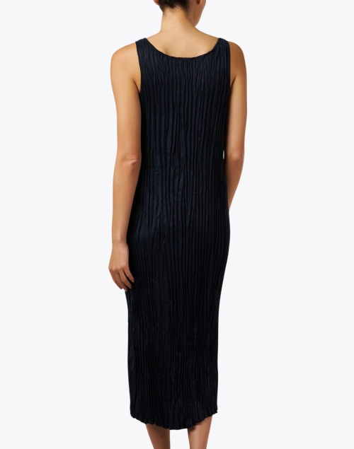 Back image - Eileen Fisher - Black Pleated Midi Dress