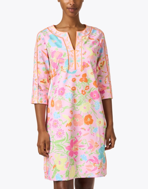 Front image - Gretchen Scott - Pink Floral Printed Jersey Dress