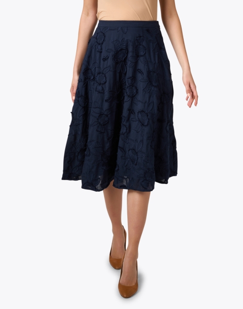 Front image - Hinson Wu - Gloria Navy Floral Skirt