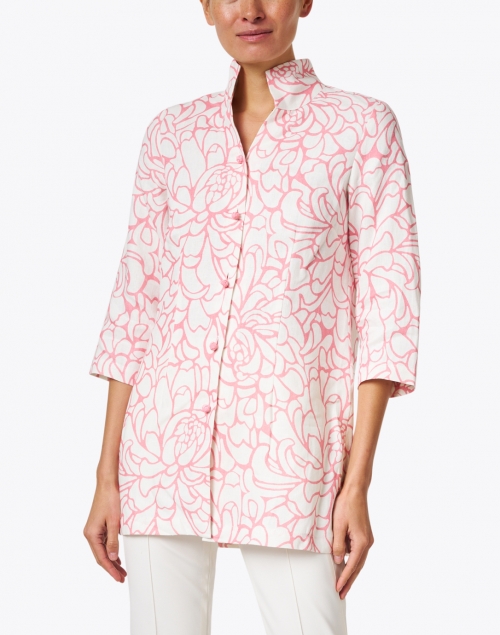 Front image - Connie Roberson - Rita Pink Magnolia Linen Jacket