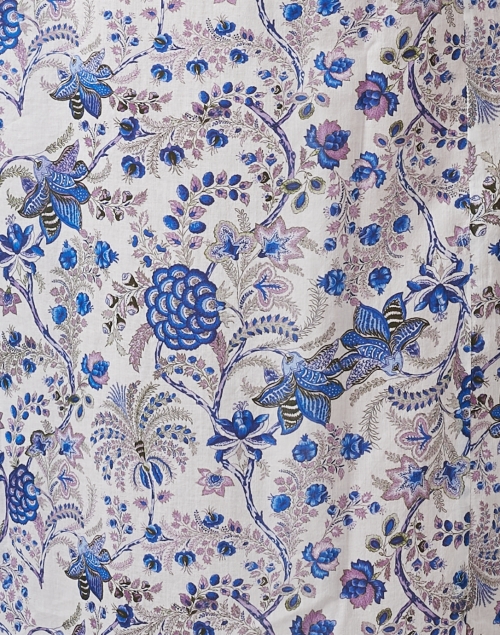 Fabric image - Ro's Garden - Blue Multi Print Cotton Kurta