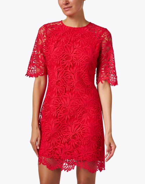 Front image - Shoshanna - Taryn Red Lace Dress
