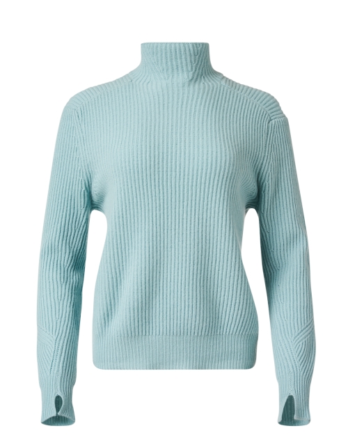 Product image - Kinross - Aqua Blue Ribbed Cashmere Sweater