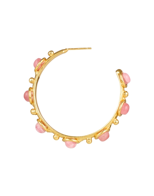 Back image - Sylvia Toledano - Pink Stone Hoop Earrings