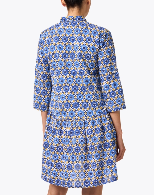 Back image - Ro's Garden - Deauville Blue Printed Shirt Dress