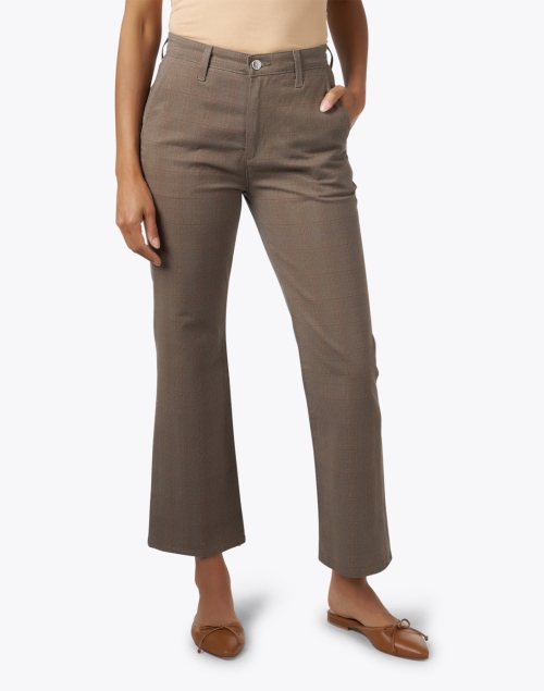 Front image - AG Jeans - Kinsley Taupe Plaid Bootcut Pant