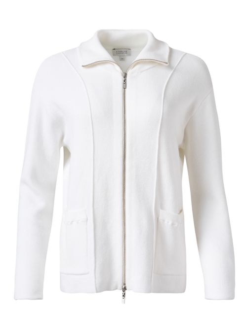 Product image - Kinross - White Zip Cotton Cardigan