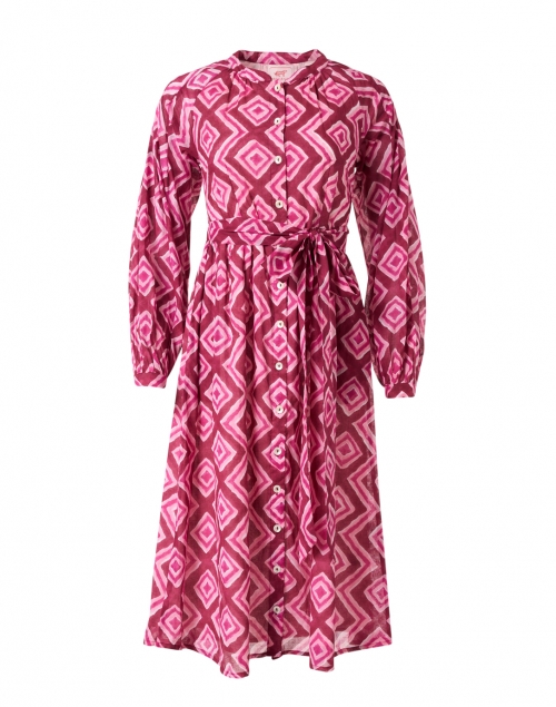 Banjanan - Olympia Red and Pink Zig Zag Cotton Dress