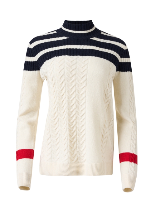 Saint James Nola Cream and Navy Wool Sweater