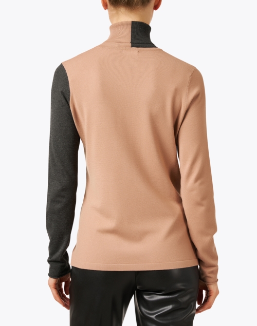 Back image - J'Envie - Black and Tan Color Block Sweater