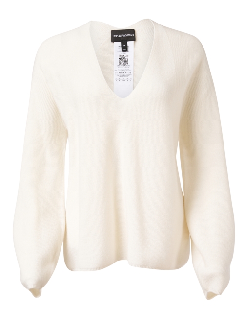 Product image - Emporio Armani - White Wool Cashmere Sweater