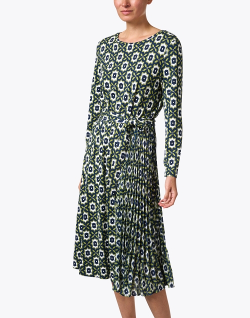 Front image - Weekend Max Mara - Pedina Green Print Jersey Dress