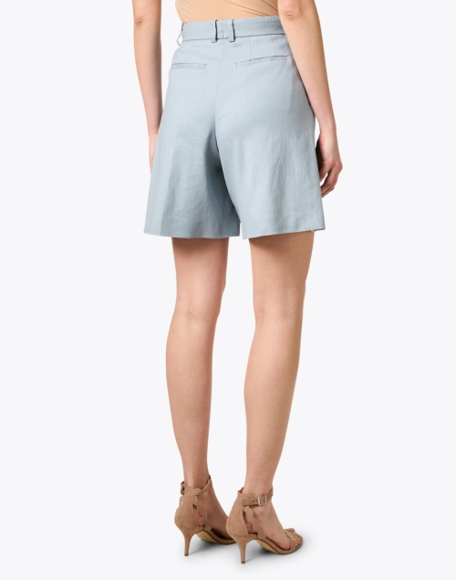 Back image - Joseph - Walden Blue Linen Cotton Shorts