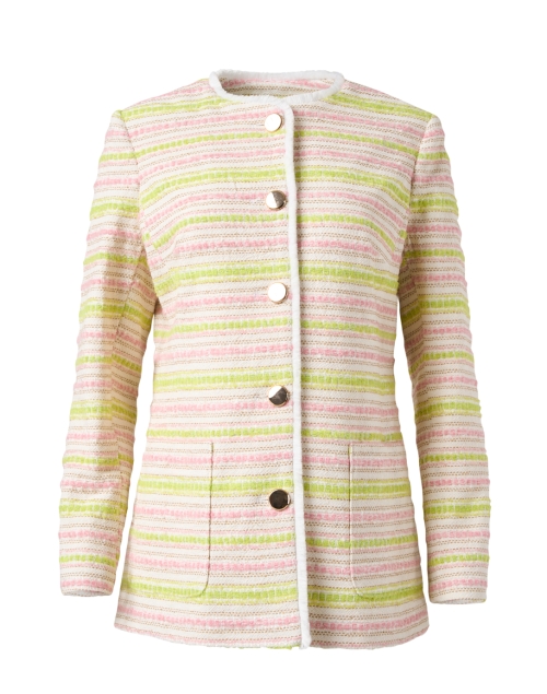 Product image - Helene Berman - Rita Pink and Green Striped Tweed Jacket