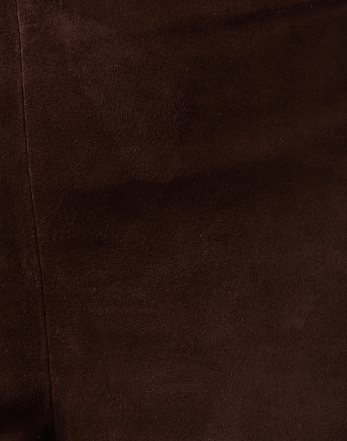 Fabric image - Ecru - Chocolate Brown Suede Stretch Bootcut Pant