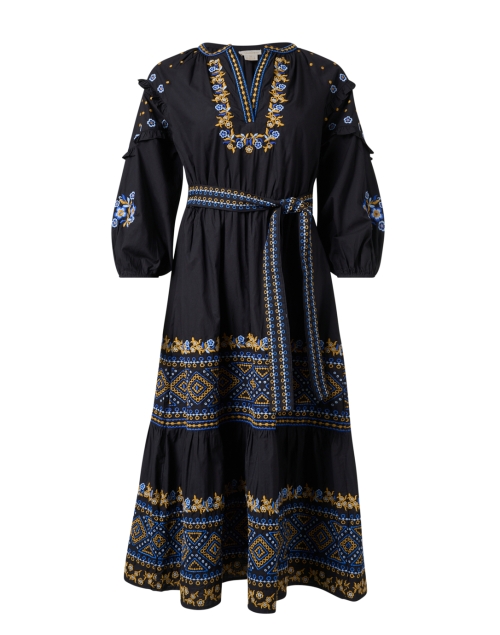 Product image - Shoshanna - Daria Black Embroidered Cotton Poplin Dress