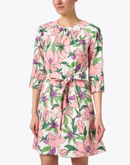 Front image - Banjanan - Irene Pink Multi Print Cotton Dress