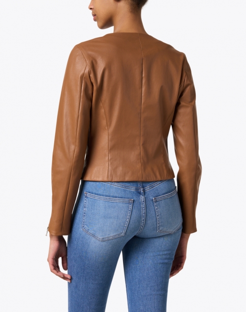 Back image - Susan Bender - Saddle Stretch Leather Full Length Jacket
