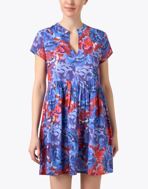 Front image - Ro's Garden - Feloi Blue Multi Print Dress