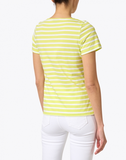 Back image - Saint James - Etrille Lime and White Striped Cotton Top