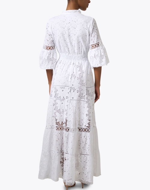Back image - Temptation Positano - Pompei White Embroidered Cotton Dress