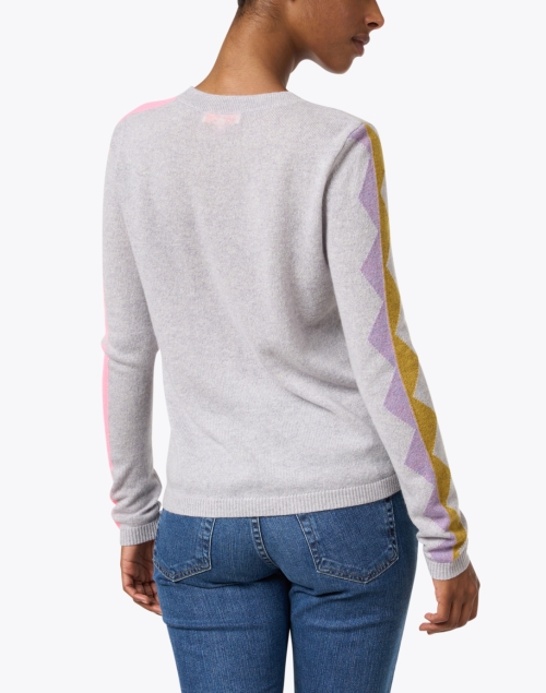 Back image - Lisa Todd - Grey Zig Zag Cashmere Sweater