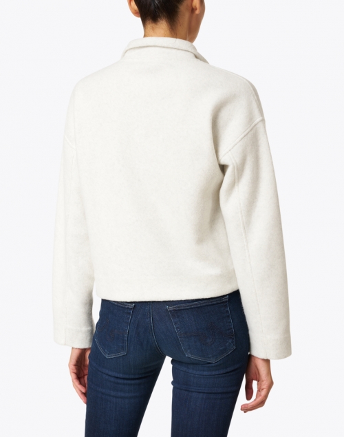 Vince - White Quarter Zip Cotton Fleece Sweater