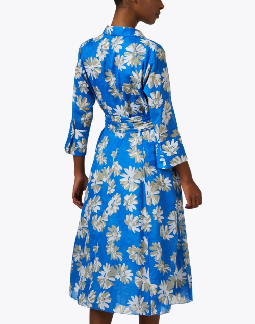Back image - Rosso35 - Blue Floral Print Dress