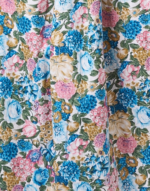 Fabric image - Loretta Caponi - Loretta Blue Multi Floral Print Cotton Dress